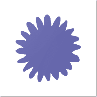 Very Peri Periwinkle Blue Sunflower Floral Abstract Posters and Art